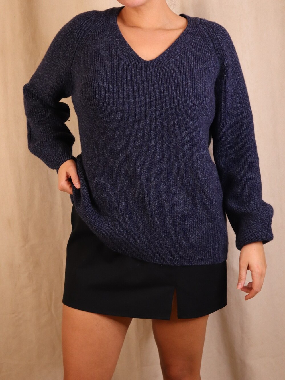 Falconeri Wool Blue V-Neck Sweater